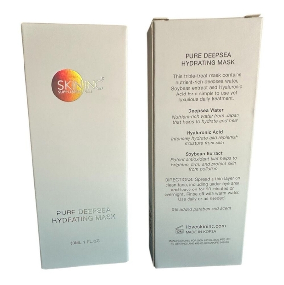 Skin Inc Supplement Bar Pure Deep Sea Hydrating Mask, 30ml, NIB - Picture 4 of 5
